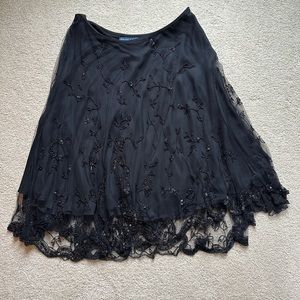 Ralph Lauren Beaded Silk Mesh Skirt